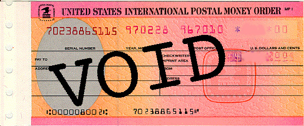 International Postal Money Order MP-1